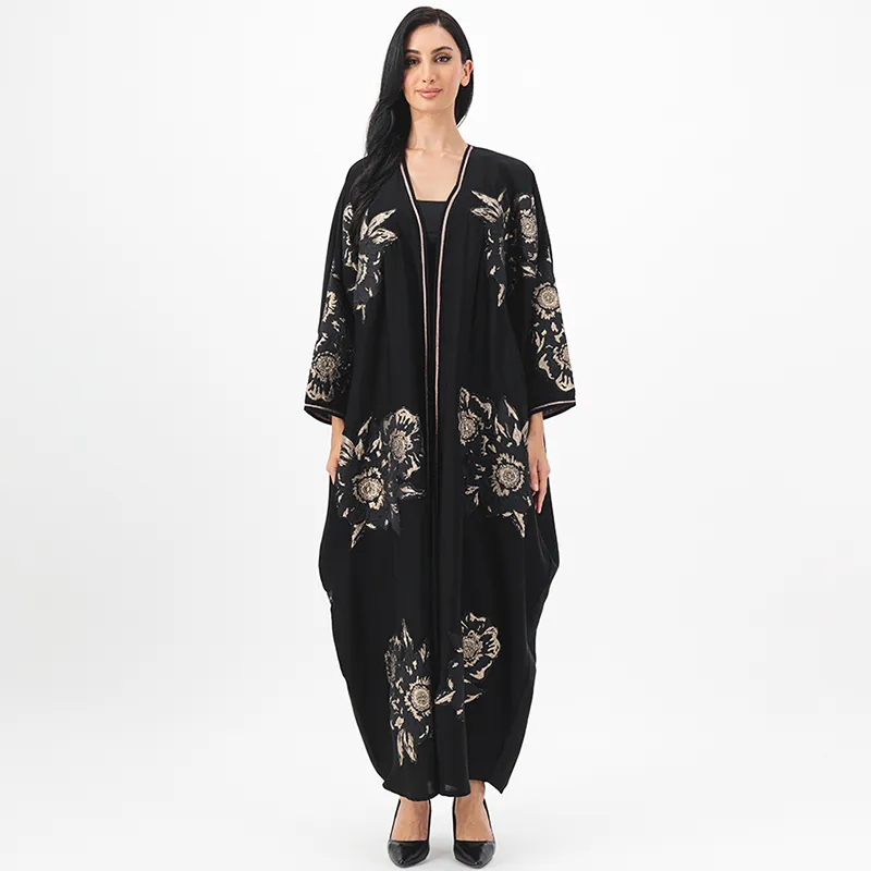 Floral Black Abaya