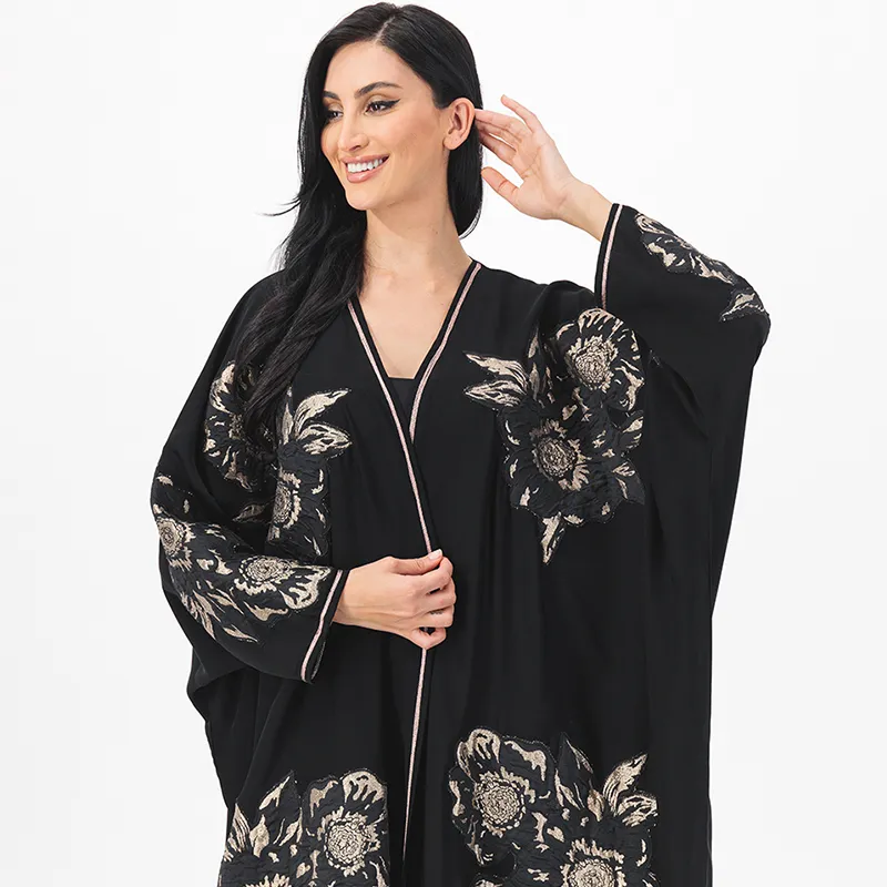 Floral Black Abaya