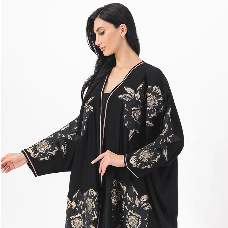 Floral Black Abaya