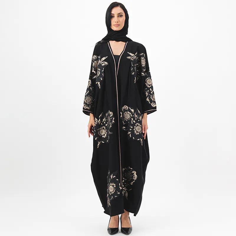 Floral Black Abaya