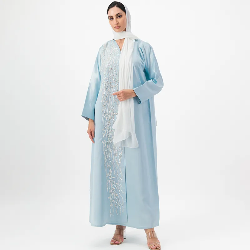 Blue Tafatte Abaya