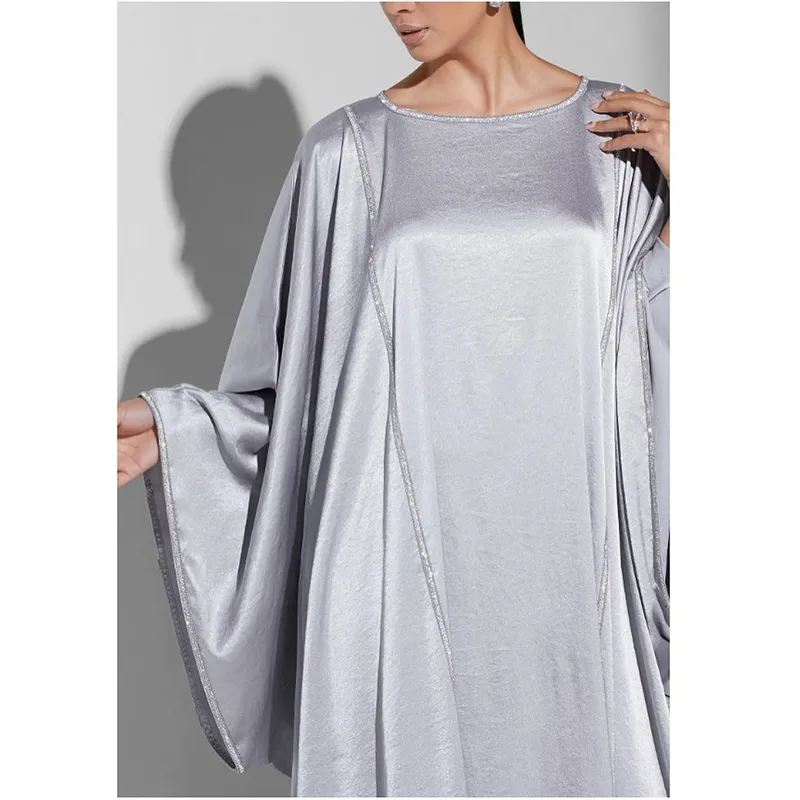 Silver Shimmer Abaya