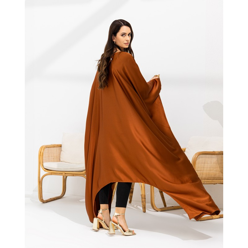 Orange brown cape Abaya
