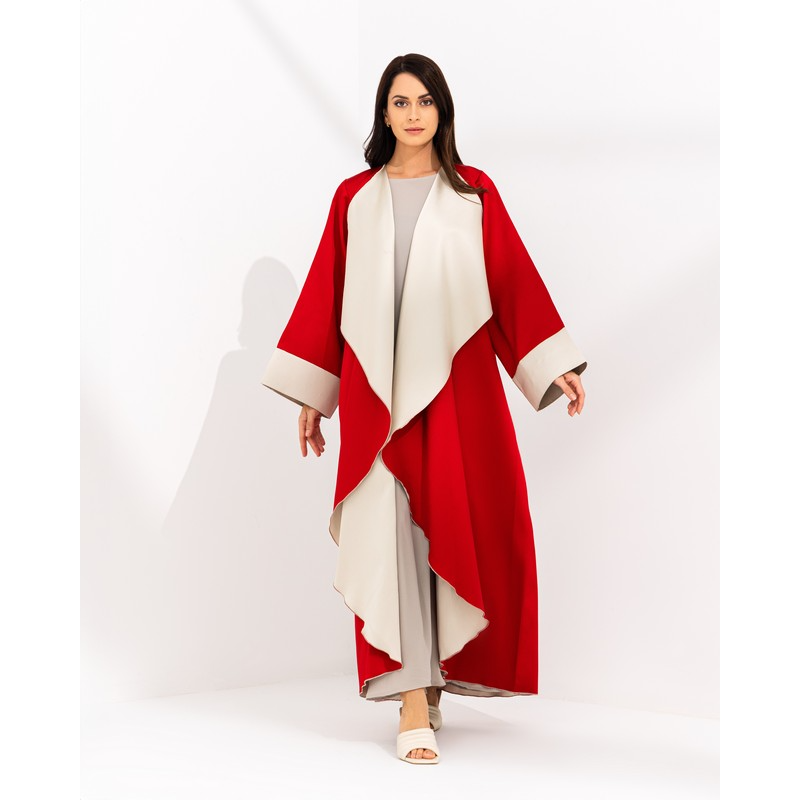 Red/Beige Infinite abaya