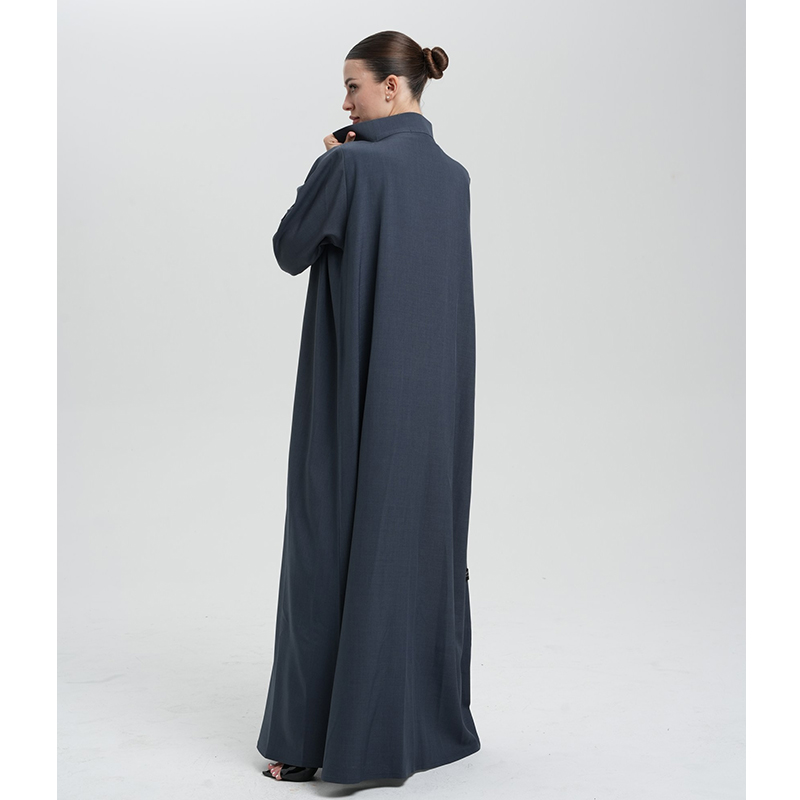 Charcoal blue vest abaya
