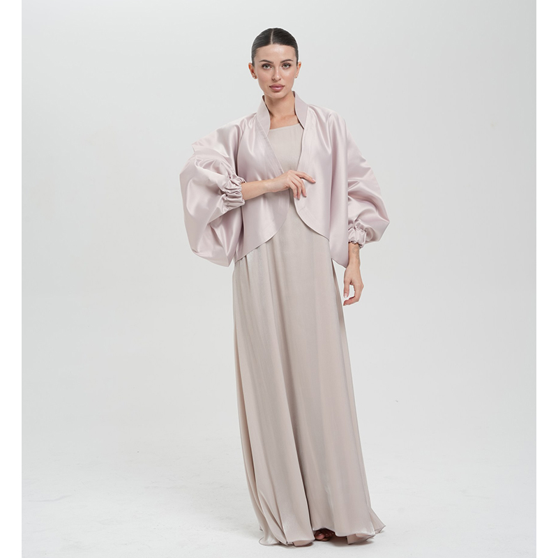 Jacket with shimmer abaya