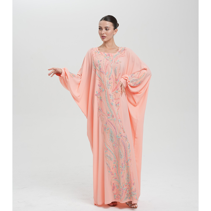 Creamy peach glitter kaftaan