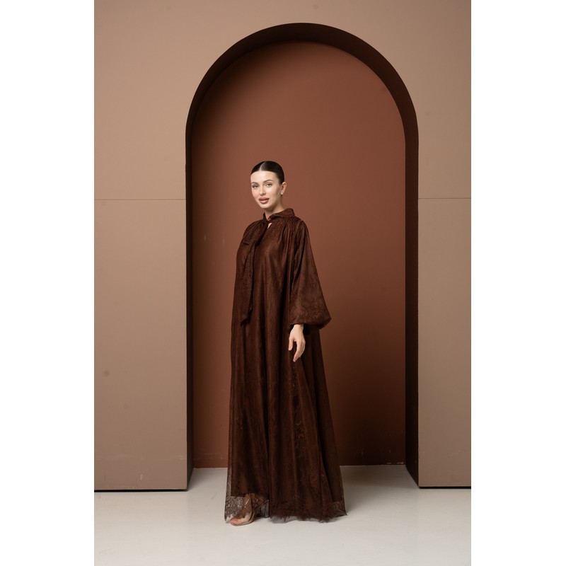 Dentelle marron fonce