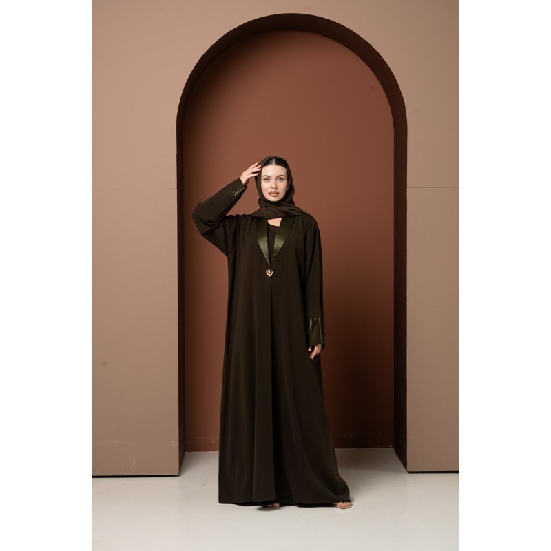 Olive Green Collar abaya