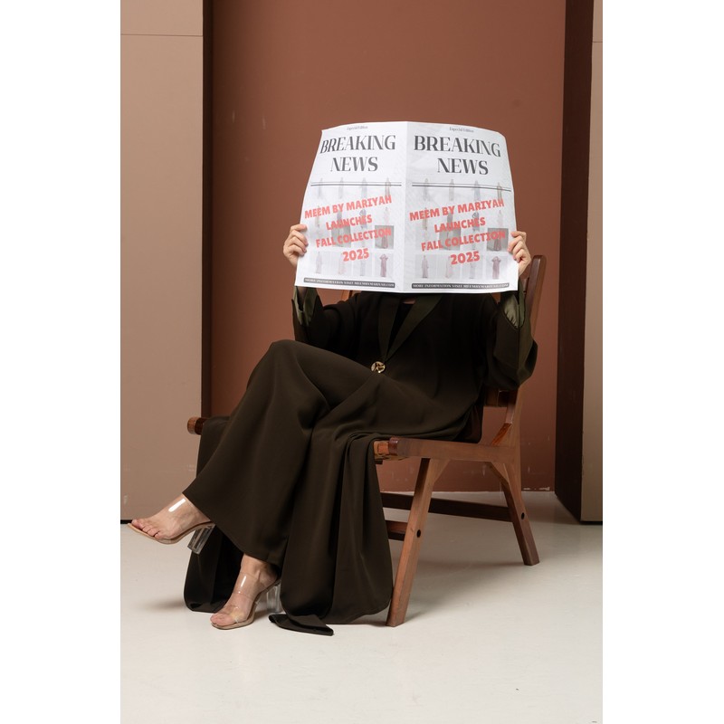 Olive Green Collar abaya