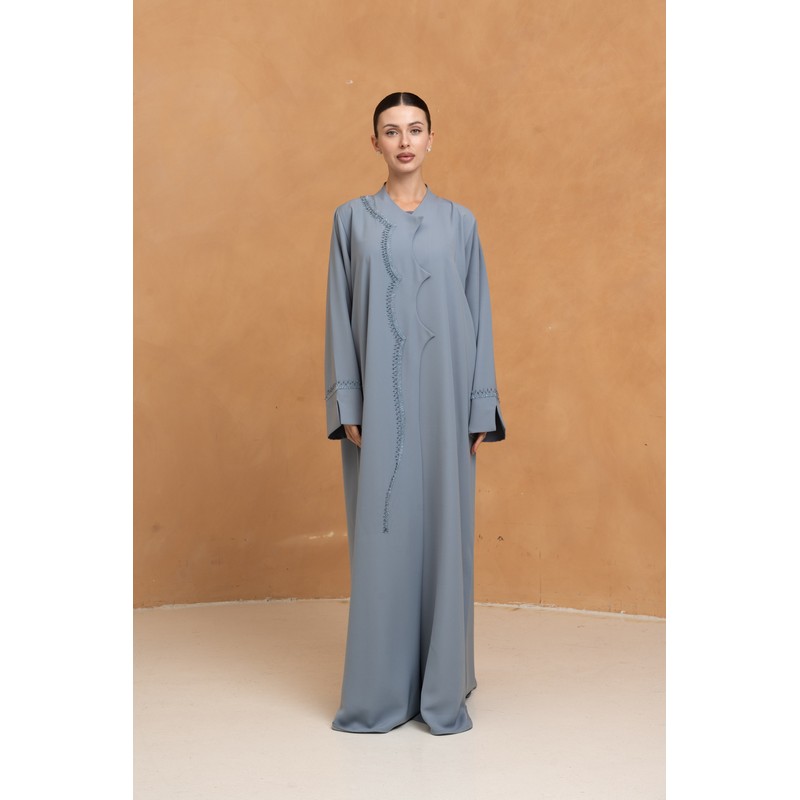 Slate blue embellished abaya