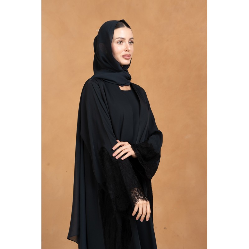 Deep green Lace abaya
