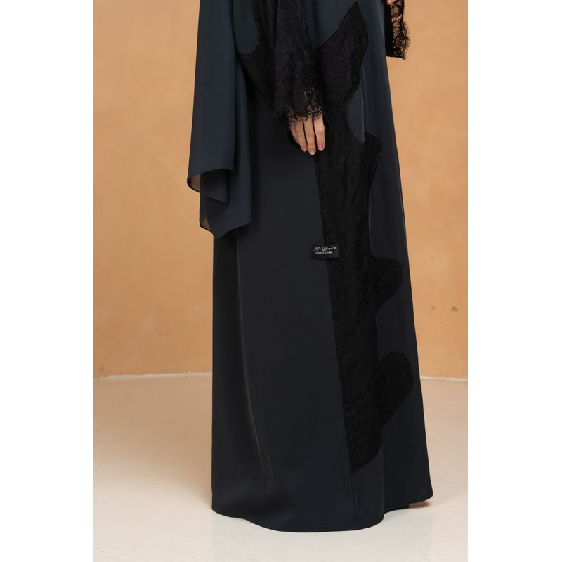 Deep green Lace abaya