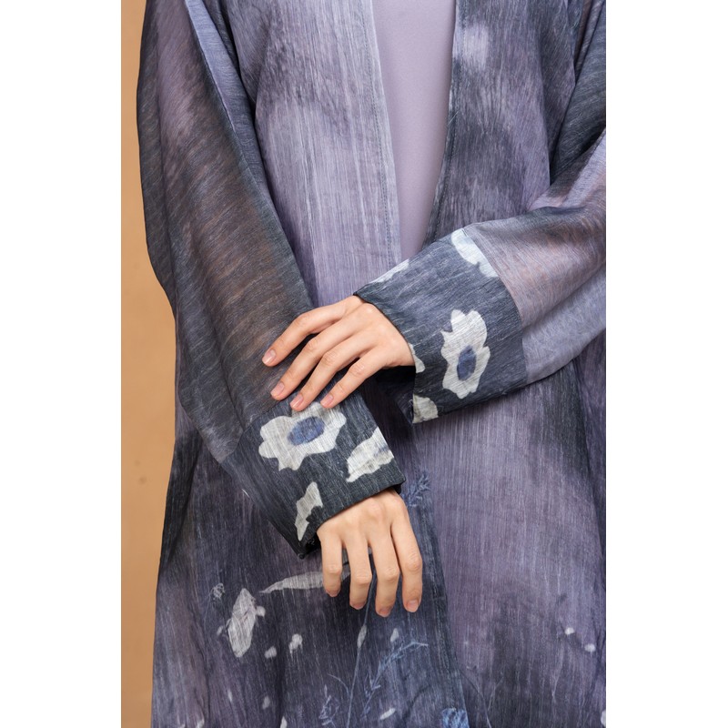 Purple butterfly abaya