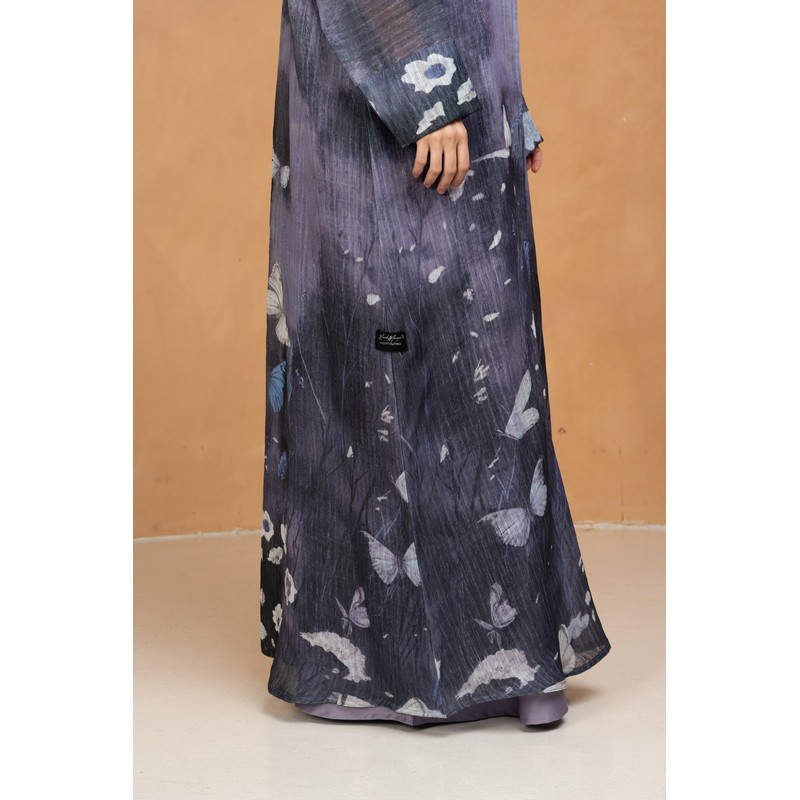 Purple butterfly abaya
