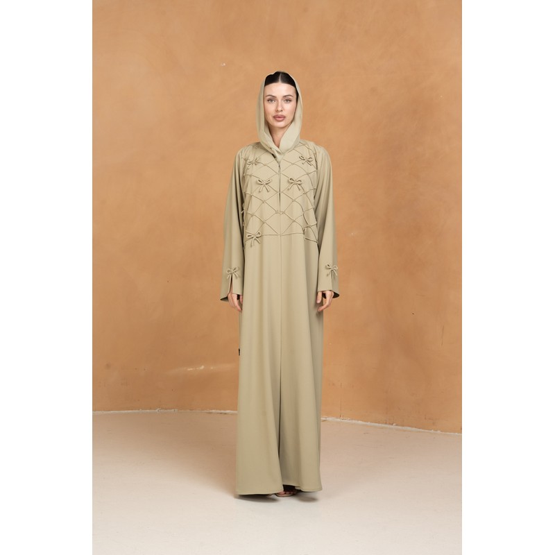 Lime bow abaya