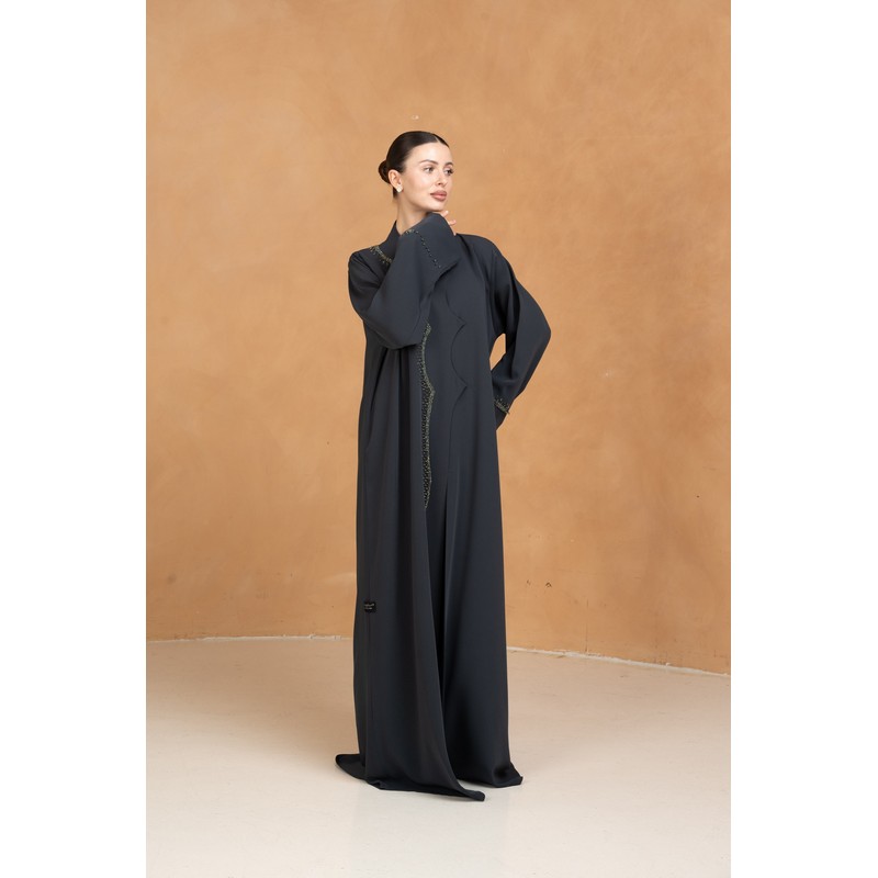 Green embellished abaya