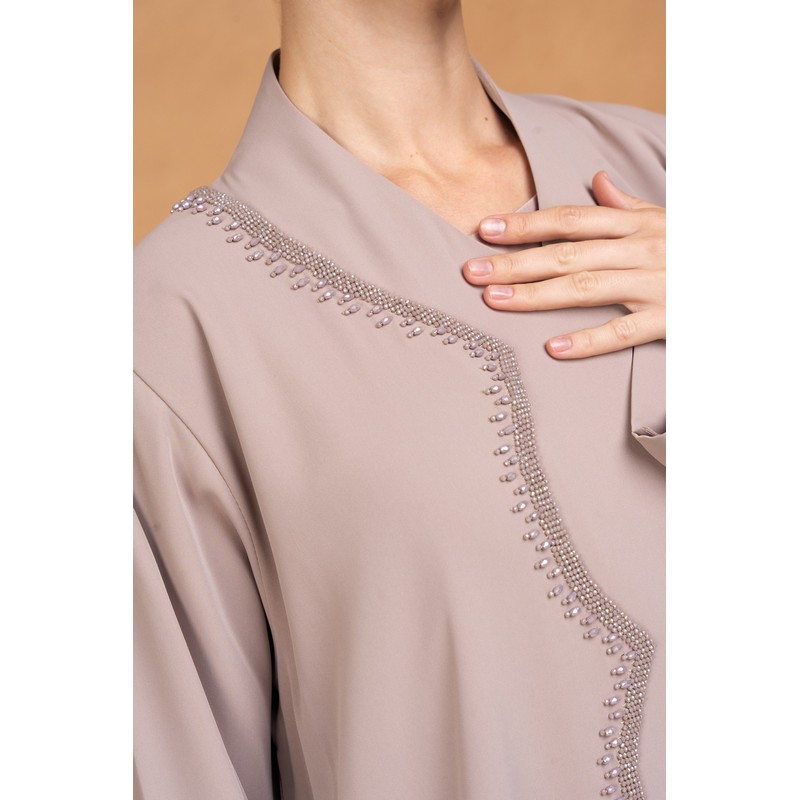 Nude pink abaya