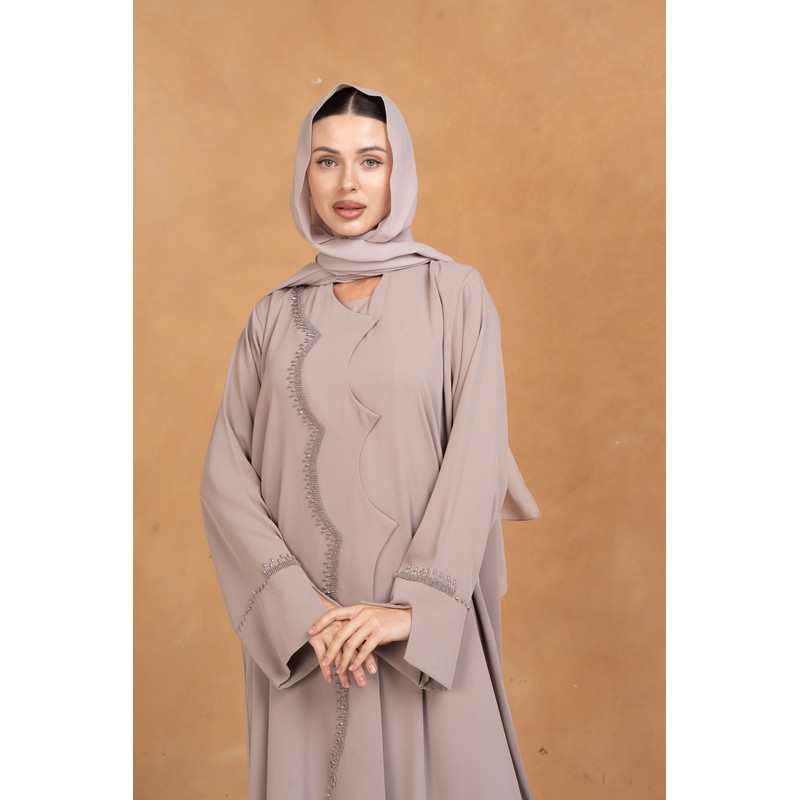 Nude pink abaya