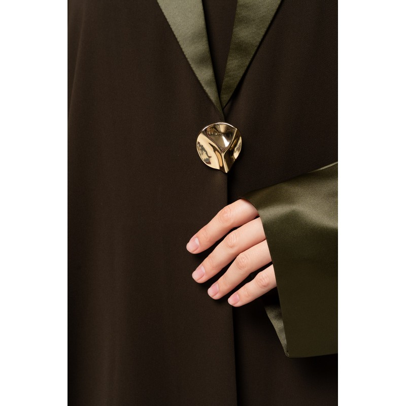 Olive green Collar abaya