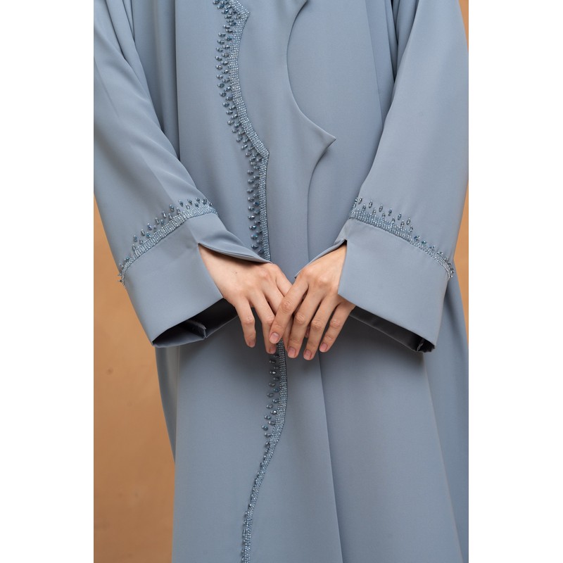 Slate blue embellished abaya
