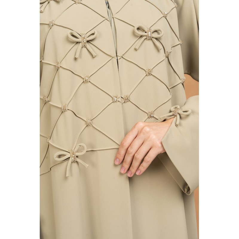 Lime bow abaya
