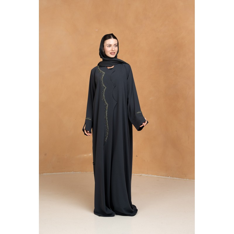 Green embellished abaya