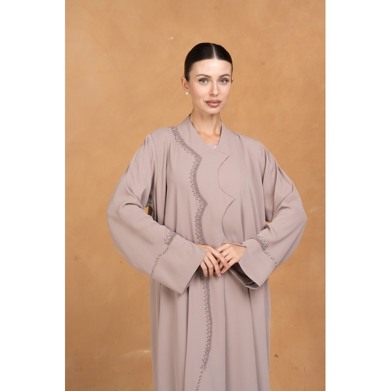 Nude pink abaya
